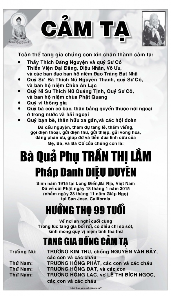 Cam Ta Ba Tran Thi Lam