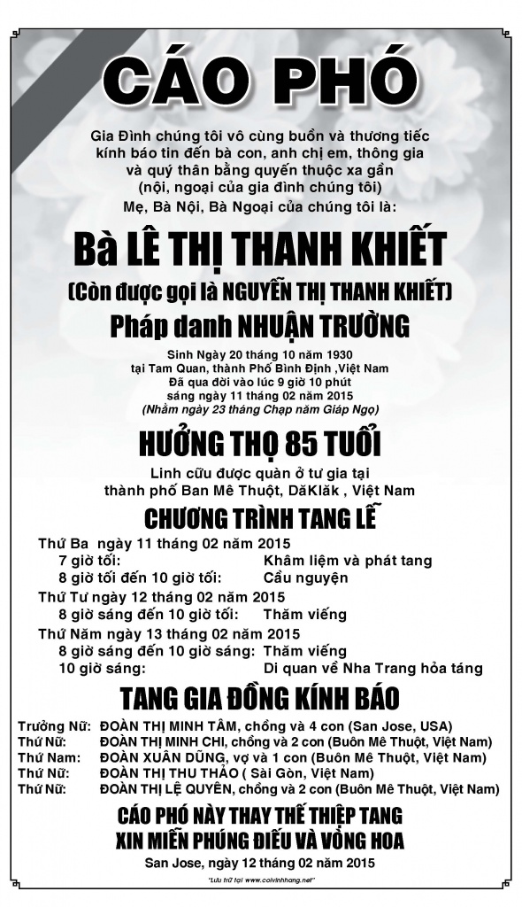 Cao Pho Ba Le Thi Thanh Khiet