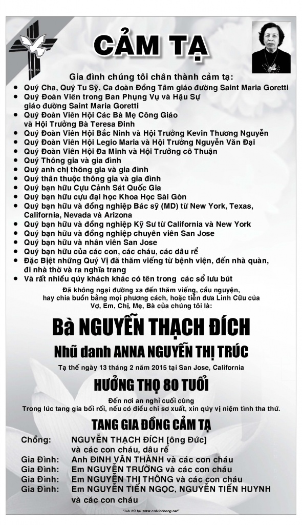 Cam Ta Ba Nguyen Thach Dich
