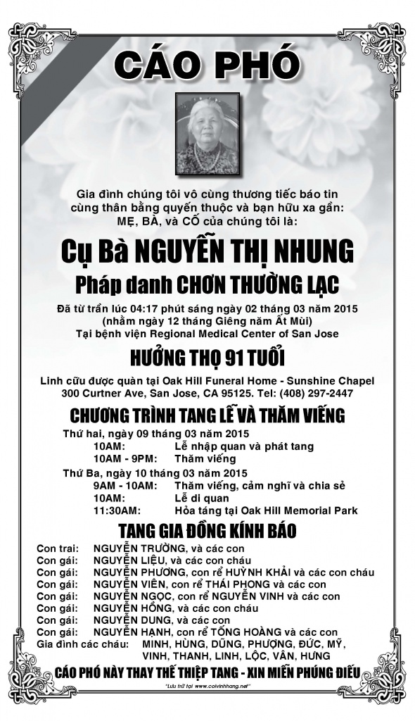 Cao Pho Cu Ba Nguyen Thi Nhung