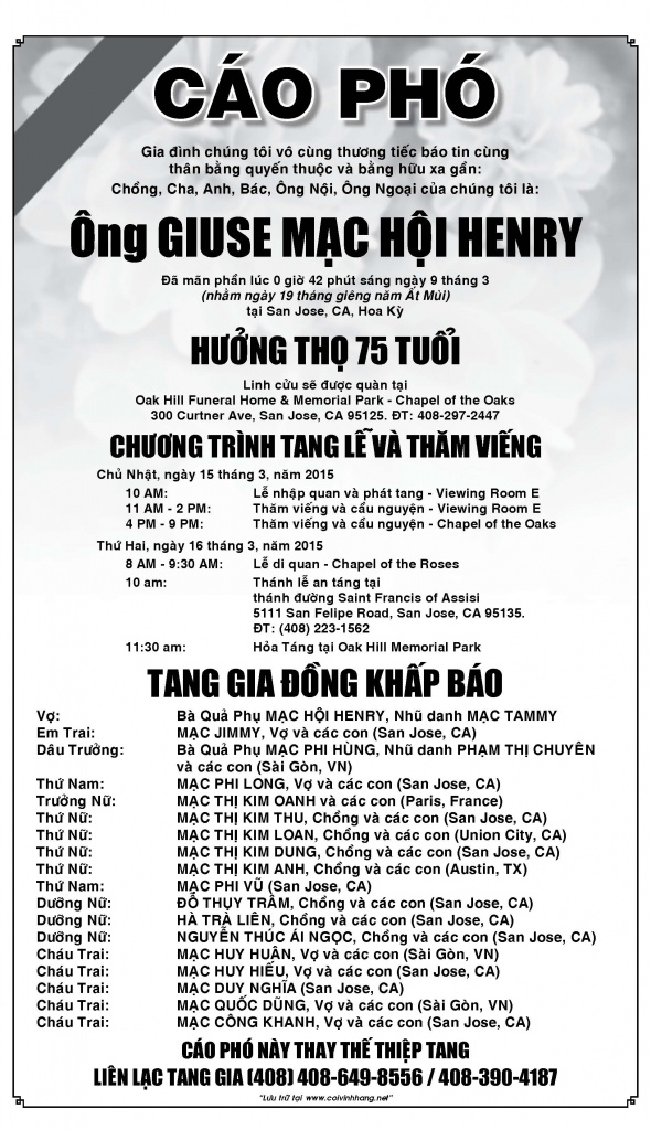 Cao Pho Ong Mac Hoi