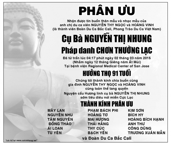 Phan Uu Cu Ba Nguyen Thi Nhung (Man Truong)