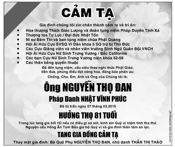 Cam Ta Nguyen Tho Dan