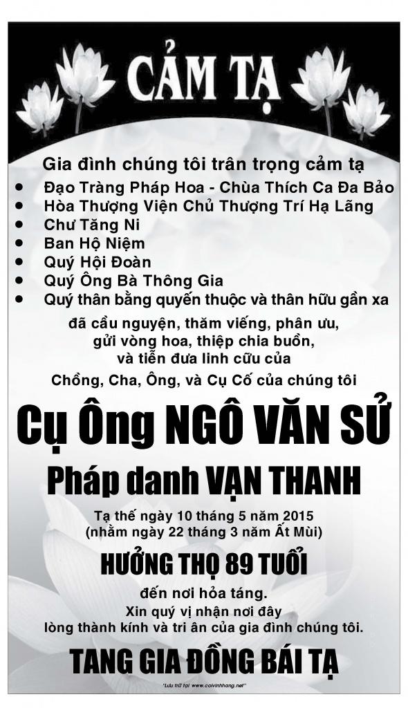 Cam Ta Cu Ong Ngo Van Su