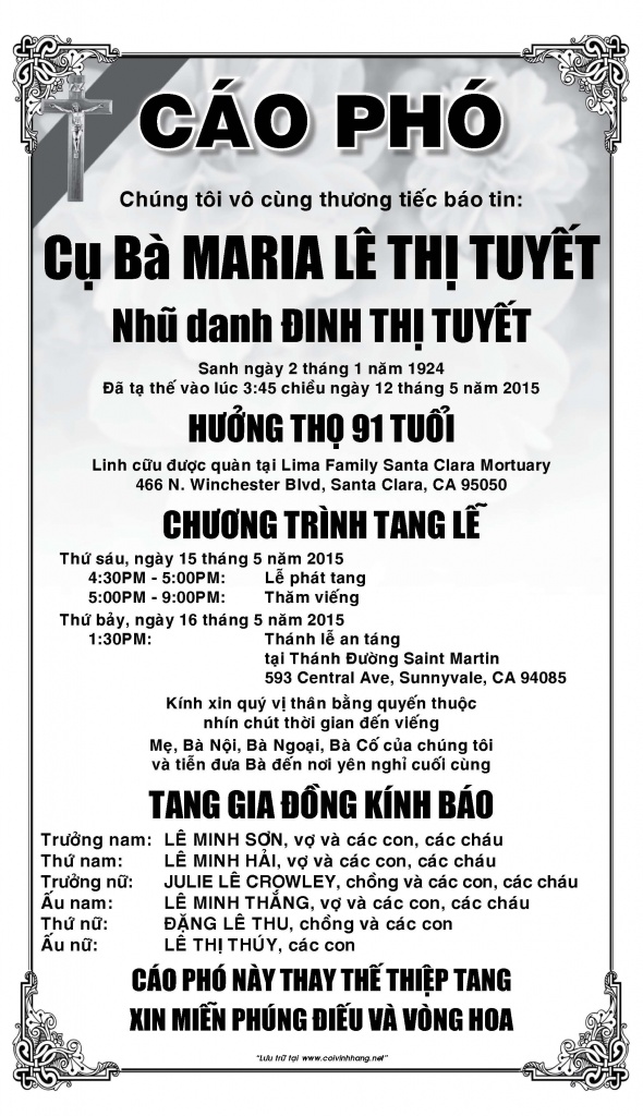 Cao Pho Ba Le Thi Tuyet