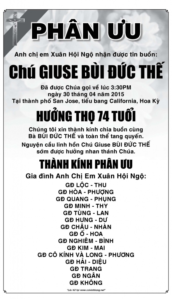 Phan uu  Ong Giuse Bui Duc The
