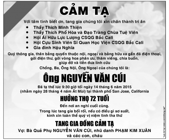 Cam ta Nguyen Van Cui