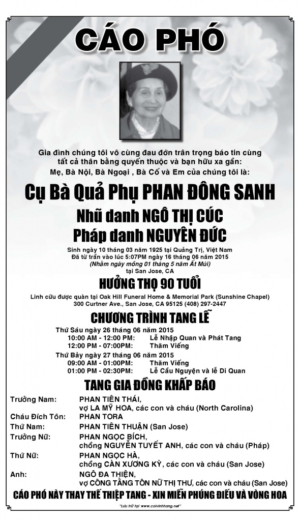 Cao Pho ba Phan Dong Sanh