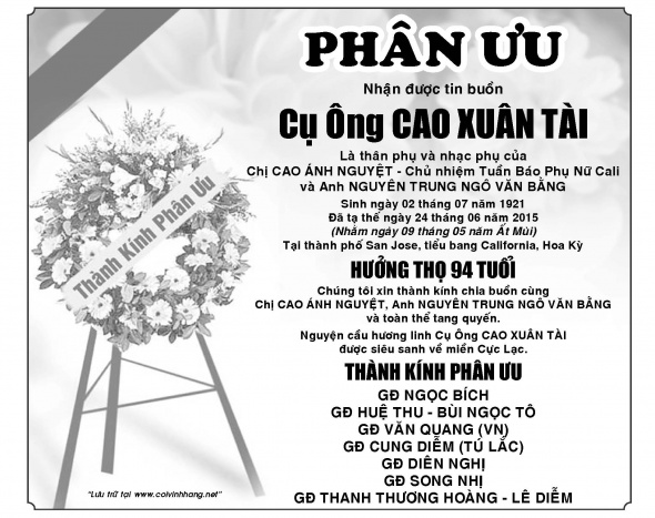Phan uu ong Cao Xuan Tai (thanh Thuong Hoang)