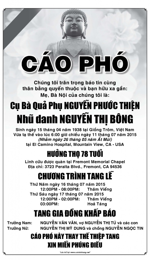 Cao pho ba Nguyen Phuoc Thien