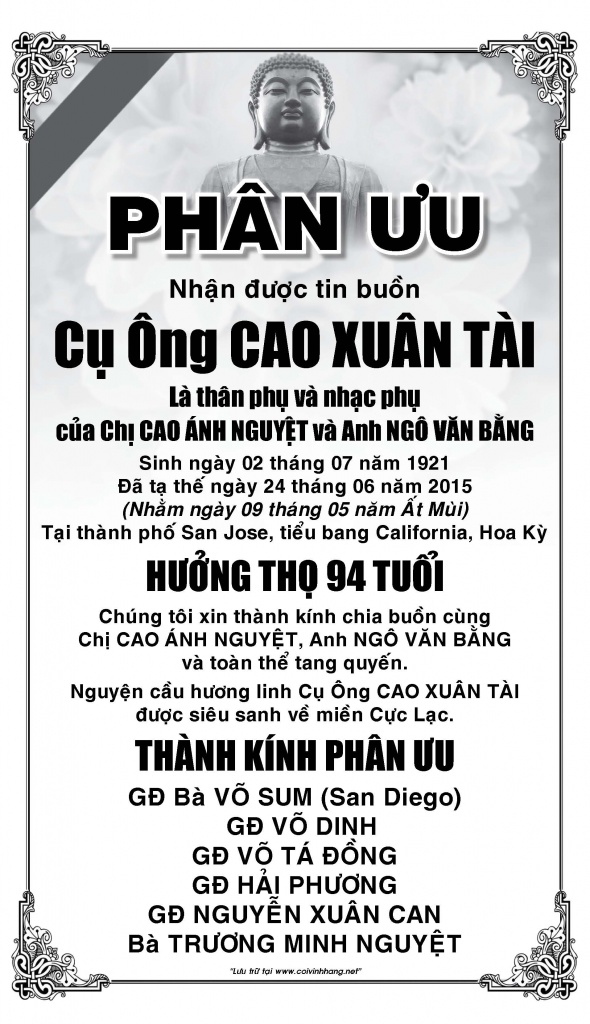 Phan Uu Cu ong Cao Xuan Tai (Loi Le)