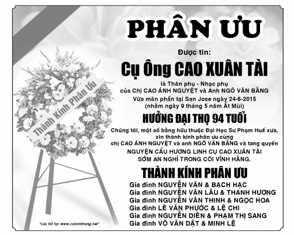 Phan Uu Cu ong Cao Xuan Tai (chu An)