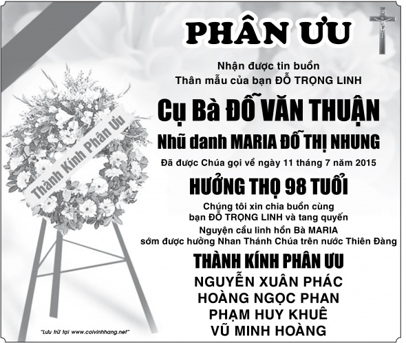 Phan uu ba Do Van Thuan
