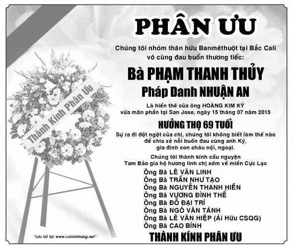Phan uu ba Pham Thanh Thuy