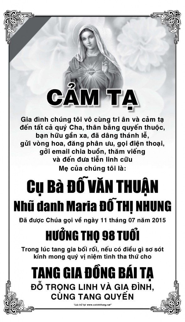 Cam Ta ba Do Van Thuan