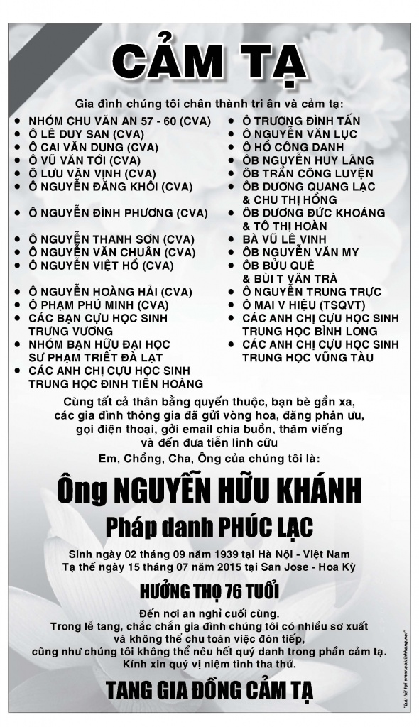 Cam Ta ong Nguyen Huu Khanh