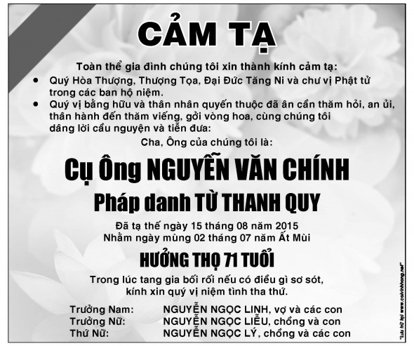 Cam Ta ong Nguyen Van Chinh