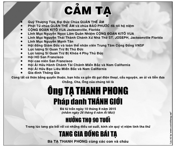 Cam ta Ong Ta Thanh Phong