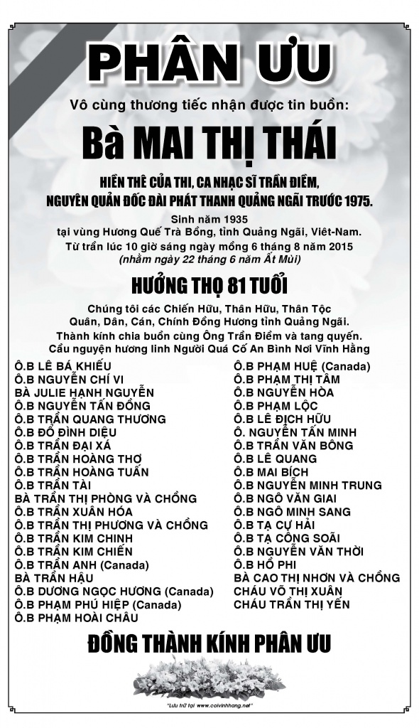 Phan uu Ba Mai Thi Thai (Diem Tran 081915)