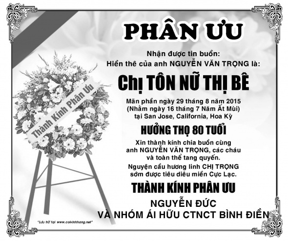 Phan uu Ba Ton Nu Thi Be