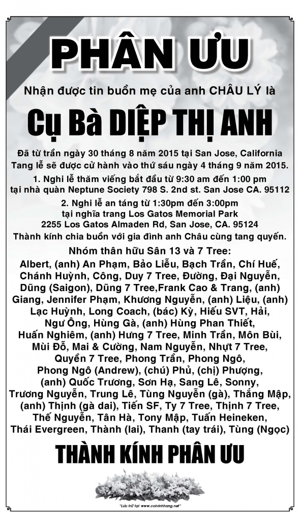 Phan uu ba Diep Thi Anh (Chau Ly)