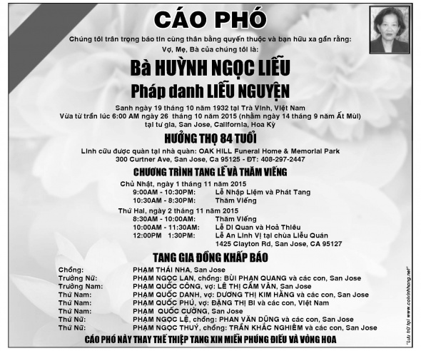 Cao Pho ba Huynh Ngoc Lieu