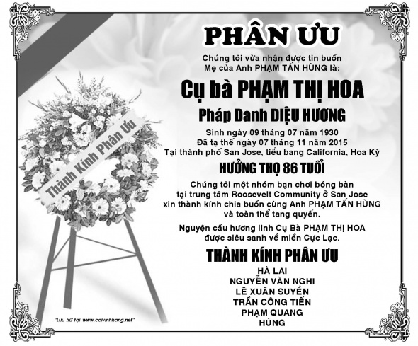 Phan Uu ba Pham Thi Hoa