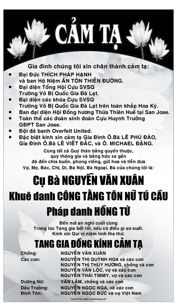 Cam Ta ba Nguyen Van Xuan