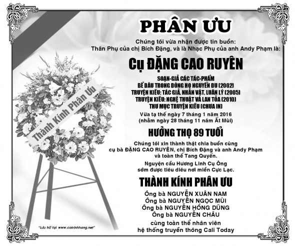 Phan Uu Ong Dang Cao Ruyen (Calitoday)