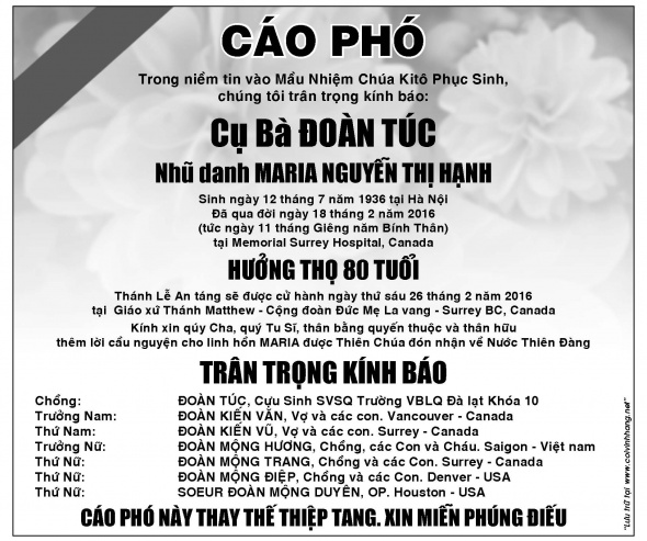Cao Pho Ba Doan Tuc