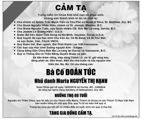 Cam Ta ba Doan Tuc