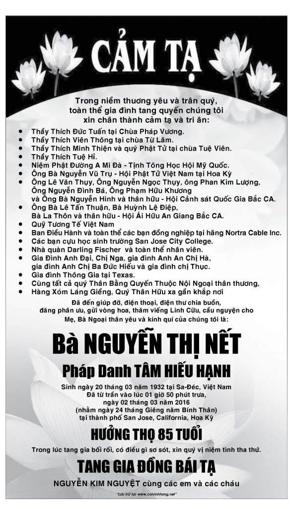 Cam Ta ba Nguyen Thi Net