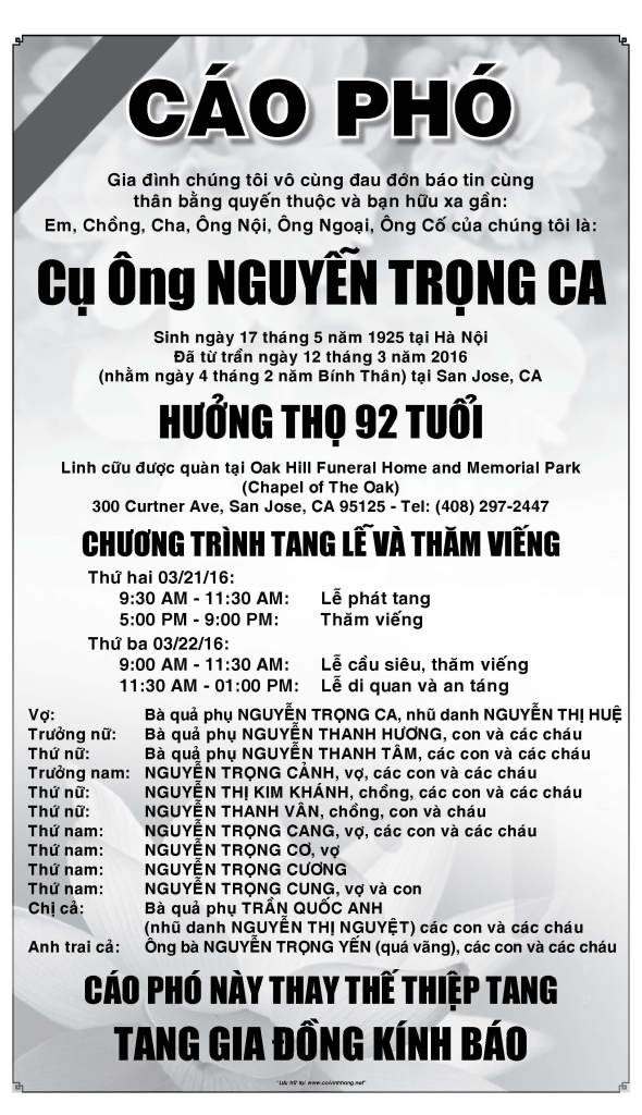 Cao Pho Ong Nguyen Trong Ca