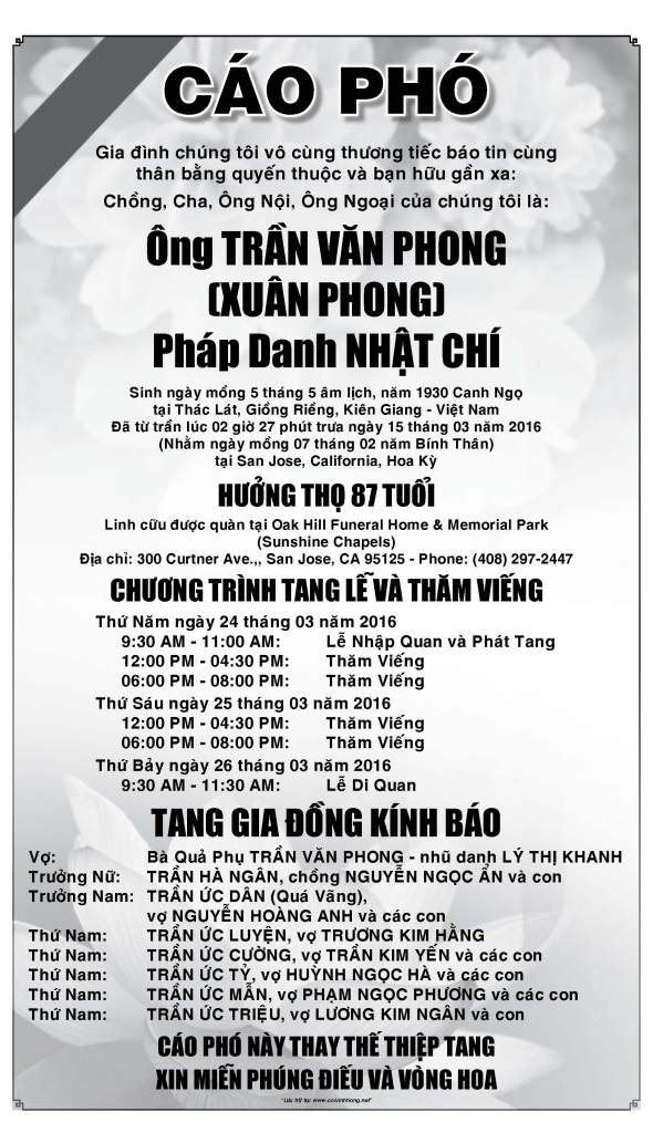 Cao Pho Ong Tran Van Phong