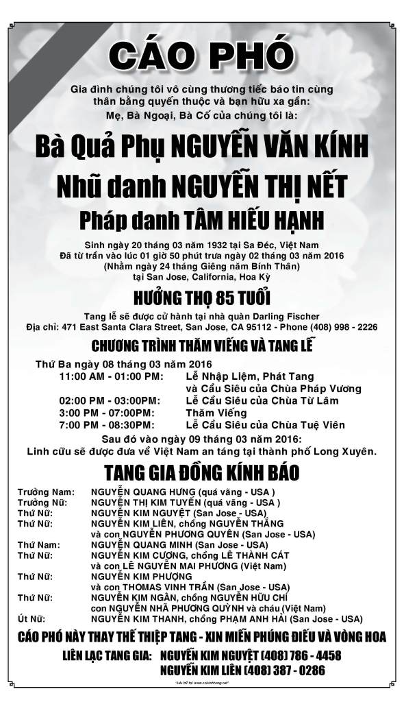 Cao Pho ba Nguyen Van Kinh