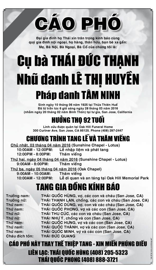 Cao pho ba Thai Duc Thanh