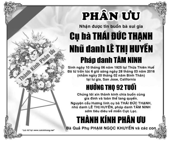 Phan Uu ba Thai Duc Thanh (PNK)