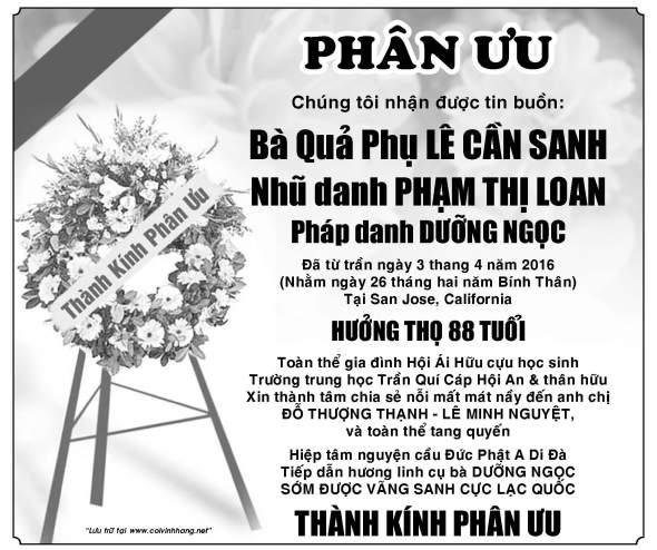 Phan uu ba Pham Thi Loan