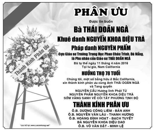 Phan uu ba Thai Doan Nga