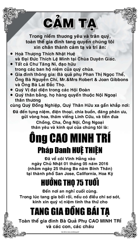 Cam Ta ong Cao Minh Tri