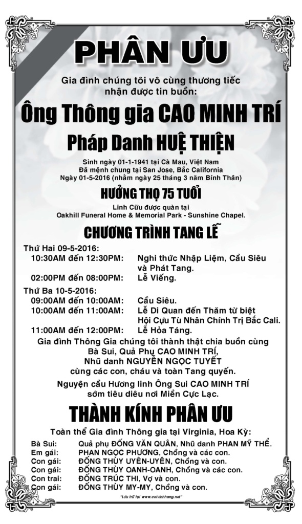 Phan uu ong Cao Minh Tri (Hanh Duong)