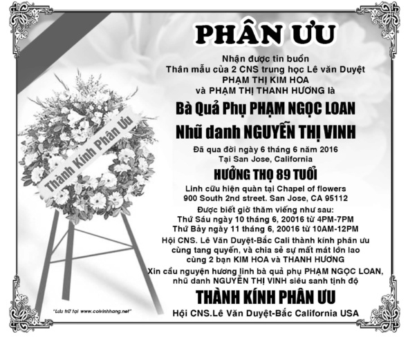 Phan uu ba Vinh Pham