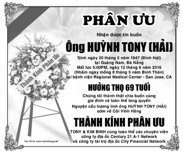 Phan uu ong Huynh Tony (Tony Dinh)