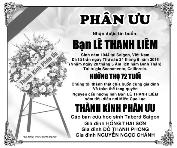 Phan uu ong Le Thanh Liem