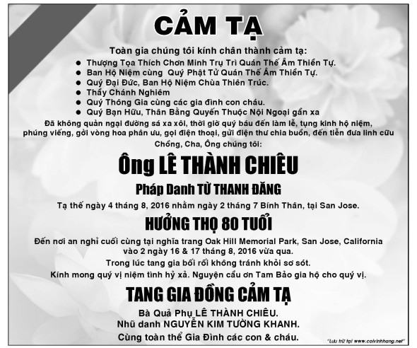 Cam ta ong Le Thanh Chieu