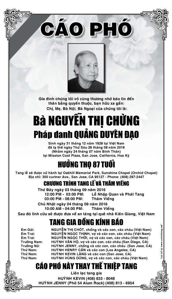 Cao Pho ba Nguyen Thi Chung