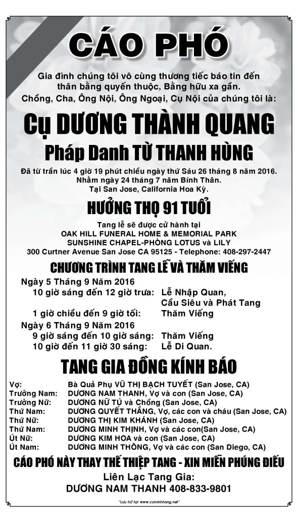 Cao Pho ong Duong Thanh Quang