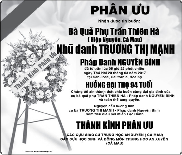Phan uu ba TranThien ha ( chu Thang))